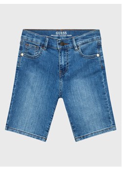 Guess Szorty jeansowe L0BD00 D4H20 Niebieski Slim Fit ze sklepu MODIVO w kategorii Spodenki chłopięce - zdjęcie 168529101