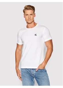 Calvin Klein Jeans T-Shirt Tee Shirt Essential J30J314544 Biały Slim Fit ze sklepu MODIVO w kategorii T-shirty męskie - zdjęcie 168530454