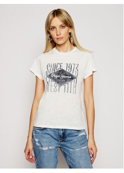 Pepe Jeans T-Shirt Alex PL504796 Biały Regular Fit ze sklepu MODIVO w kategorii Bluzki damskie - zdjęcie 168530500