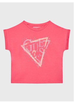 Guess T-Shirt J3GI06 K6YW3 Różowy Regular Fit ze sklepu MODIVO w kategorii Bluzki dziewczęce - zdjęcie 168530540
