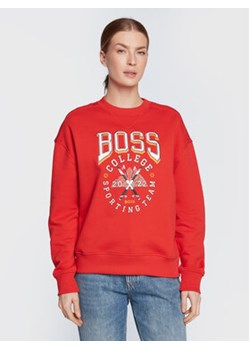 Boss Bluza Ecaisa_College 50479959 Czerwony Regular Fit ze sklepu MODIVO w kategorii Bluzy damskie - zdjęcie 168530792