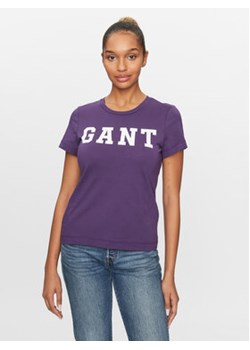 Gant T-Shirt Reg Graphic Ss 4200741 Fioletowy Regular Fit ze sklepu MODIVO w kategorii Bluzki damskie - zdjęcie 168531120