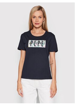 Pepe Jeans T-Shirt Patsy PL505218 Granatowy Regular Fit ze sklepu MODIVO w kategorii Bluzki damskie - zdjęcie 168532574