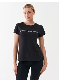 Calvin Klein Jeans T-Shirt J20J220253 Czarny Slim Fit ze sklepu MODIVO w kategorii Bluzki damskie - zdjęcie 168534753