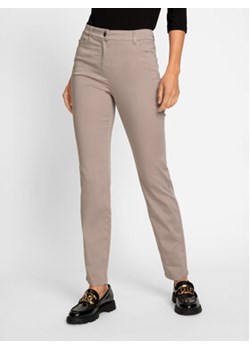Olsen Spodnie materiałowe Mona 14000620 Beżowy Slim Fit ze sklepu MODIVO w kategorii Spodnie damskie - zdjęcie 168535090