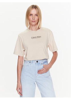 Calvin Klein T-Shirt Coordinates Logo Graphic K20K204996 Beżowy Regular Fit ze sklepu MODIVO w kategorii Bluzki damskie - zdjęcie 168535424