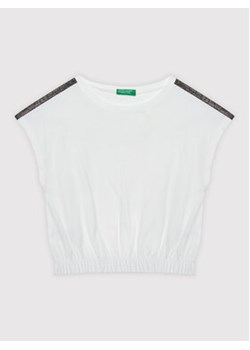United Colors Of Benetton T-Shirt 3I1XC102T Biały Regular Fit ze sklepu MODIVO w kategorii Bluzki dziewczęce - zdjęcie 168535533