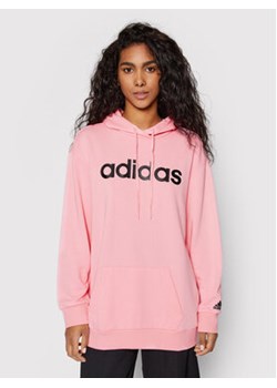 adidas Bluza Linear Ov HD1754 Różowy Loose Fit ze sklepu MODIVO w kategorii Bluzy damskie - zdjęcie 168536504