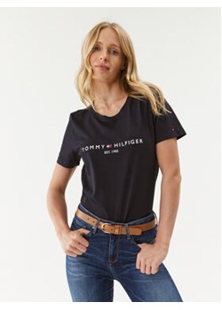 Tommy Hilfiger T-Shirt Heritage C-Nk WW0WW31999 Granatowy Regular Fit ze sklepu MODIVO w kategorii Bluzki damskie - zdjęcie 168536554