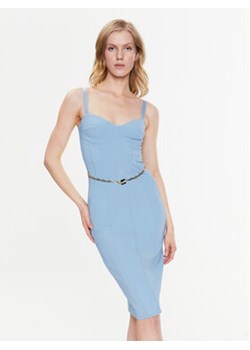 Elisabetta Franchi Sukienka koktajlowa AB-410-32E2-V400 Niebieski Slim Fit ze sklepu MODIVO w kategorii Sukienki - zdjęcie 168536661
