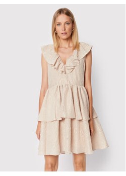 Custommade Sukienka koktajlowa Ludvika 999387430 Beżowy Regular Fit ze sklepu MODIVO w kategorii Sukienki - zdjęcie 168538431