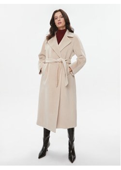 Weekend Max Mara Płaszcz wełniany Tempera 2350161233650 Écru Regular Fit ze sklepu MODIVO w kategorii Płaszcze damskie - zdjęcie 168538483