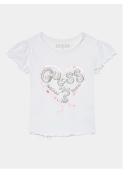 Guess T-Shirt K4RI08 K6YW1 Biały Regular Fit ze sklepu MODIVO w kategorii Bluzki dziewczęce - zdjęcie 168538541
