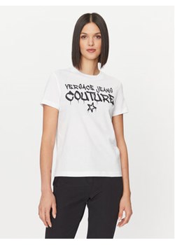 Versace Jeans Couture T-Shirt 75HAHT16 Biały Regular Fit ze sklepu MODIVO w kategorii Bluzki damskie - zdjęcie 168539400