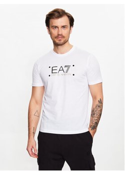 EA7 Emporio Armani T-Shirt 3RPT20 PJM9Z 1100 Biały Regular Fit ze sklepu MODIVO w kategorii T-shirty męskie - zdjęcie 168539803