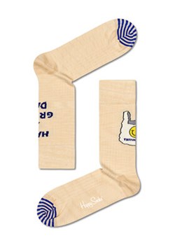 Happy Socks Skarpety wysokie unisex SOU01-1700 Beżowy ze sklepu MODIVO w kategorii Skarpetki damskie - zdjęcie 168539882