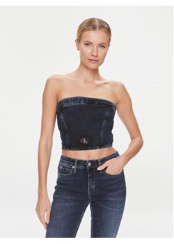 Calvin Klein Jeans Top J20J222870 Granatowy Slim Fit ze sklepu MODIVO w kategorii Bluzki damskie - zdjęcie 168540024