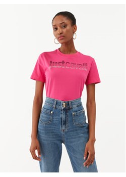 Just Cavalli T-Shirt 75PAHE00 Różowy Regular Fit ze sklepu MODIVO w kategorii Bluzki damskie - zdjęcie 168540223