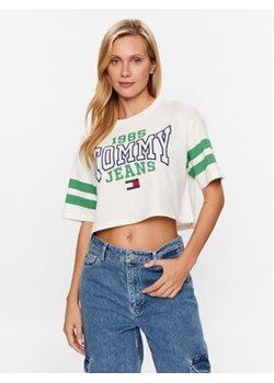 Tommy Jeans T-Shirt College DW0DW16150 Biały Oversize ze sklepu MODIVO w kategorii Bluzki damskie - zdjęcie 168543692