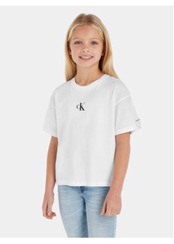Calvin Klein Jeans T-Shirt IG0IG02136 Biały Boxy Fit ze sklepu MODIVO w kategorii Bluzki dziewczęce - zdjęcie 168544024