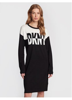 DKNY Sukienka dzianinowa DD2GN305 Czarny Regular Fit ze sklepu MODIVO w kategorii Sukienki - zdjęcie 168546411