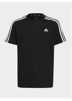 adidas T-Shirt Essentials 3-Stripes Cotton T-Shirt HR6330 Czarny Regular Fit ze sklepu MODIVO w kategorii T-shirty chłopięce - zdjęcie 168546710