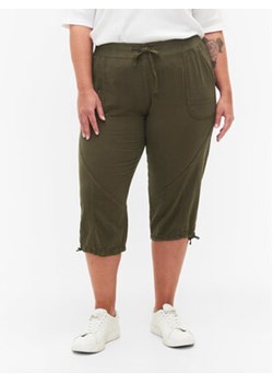 Zizzi Spodnie materiałowe J80001J Zielony Loose Fit ze sklepu MODIVO w kategorii Spodnie damskie - zdjęcie 168547750