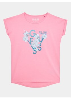 Guess T-Shirt J3GI21 K6YW1 Różowy Regular Fit ze sklepu MODIVO w kategorii Bluzki dziewczęce - zdjęcie 168547990