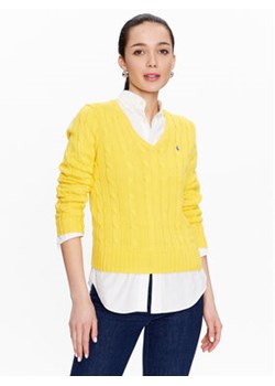 Polo Ralph Lauren Sweter 211891641007 Żółty Slim Fit ze sklepu MODIVO w kategorii Swetry damskie - zdjęcie 168548524