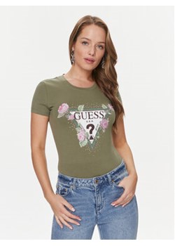 Guess T-Shirt Floral Triangle W4RI28 J1314 Zielony Slim Fit ze sklepu MODIVO w kategorii Bluzki damskie - zdjęcie 168549520