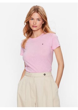 Tommy Hilfiger T-Shirt 1985 WW0WW37857 Różowy Slim Fit ze sklepu MODIVO w kategorii Bluzki damskie - zdjęcie 168549741