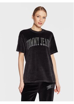 Tommy Jeans T-Shirt Rhinestone DW0DW14903 Czarny Oversize ze sklepu MODIVO w kategorii Bluzki damskie - zdjęcie 168549921