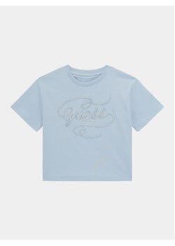 Guess T-Shirt J4RI18 K8HM4 Niebieski Regular Fit ze sklepu MODIVO w kategorii Bluzki dziewczęce - zdjęcie 168550541