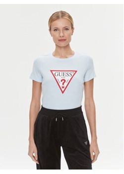 Guess T-Shirt W1YI1B I3Z14 Niebieski Slim Fit ze sklepu MODIVO w kategorii Bluzki damskie - zdjęcie 168550794