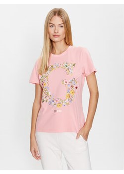 Guess T-Shirt V3YI02 I3Z14 Różowy Regular Fit ze sklepu MODIVO w kategorii Bluzki damskie - zdjęcie 168552071
