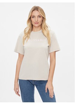 Trussardi T-Shirt 56T00592 Beżowy Regular Fit ze sklepu MODIVO w kategorii Bluzki damskie - zdjęcie 168552603