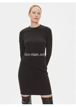 Calvin Klein Jeans Sukienka codzienna Logo Elastic J20J222518 Czarny Regular Fit ze sklepu MODIVO w kategorii Sukienki - zdjęcie 168553674