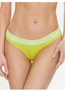 Calvin Klein Underwear Stringi 000QF7283E Zielony ze sklepu MODIVO w kategorii Majtki damskie - zdjęcie 168553961