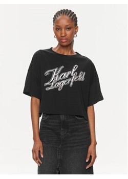 KARL LAGERFELD T-Shirt 240W1712 Czarny Regular Fit ze sklepu MODIVO w kategorii Bluzki damskie - zdjęcie 168554274
