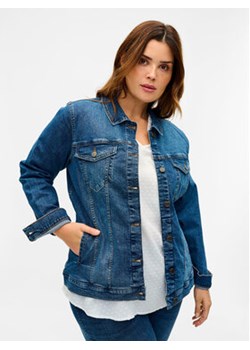 Zizzi Kurtka jeansowa J10904A Niebieski Regular Fit ze sklepu MODIVO w kategorii Kurtki damskie - zdjęcie 168554651