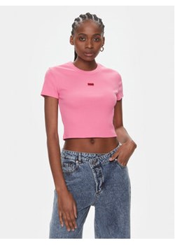 Hugo T-Shirt Deluisa_1 50508636 Różowy Slim Fit ze sklepu MODIVO w kategorii Bluzki damskie - zdjęcie 168555392