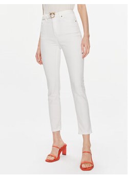 Pinko Spodnie materiałowe 100161 A1JM Écru Slim Fit ze sklepu MODIVO w kategorii Spodnie damskie - zdjęcie 168556164