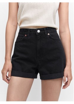 Mango Szorty jeansowe Mom80 47057124 Czarny Regular Fit ze sklepu MODIVO w kategorii Szorty - zdjęcie 168556530