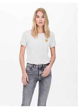 ONLY T-Shirt Kita 15244714 Biały Regular Fit ze sklepu MODIVO w kategorii Bluzki damskie - zdjęcie 168557013