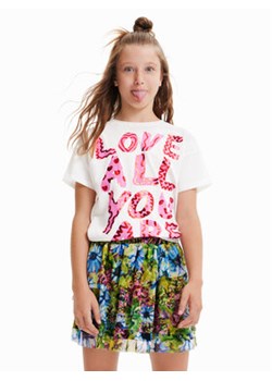 Desigual T-Shirt 23SGTK21 Écru Regular Fit ze sklepu MODIVO w kategorii Bluzki dziewczęce - zdjęcie 168558053