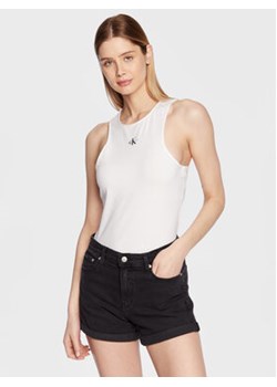 Calvin Klein Jeans Top J20J220765 Biały Regular Fit ze sklepu MODIVO w kategorii Bluzki damskie - zdjęcie 168559323