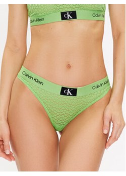 Calvin Klein Underwear Stringi 000QF7175E Zielony ze sklepu MODIVO w kategorii Majtki damskie - zdjęcie 168561713