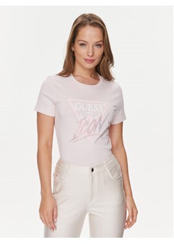 Guess T-Shirt Icon W4RI41 I3Z14 Różowy Slim Fit ze sklepu MODIVO w kategorii Bluzki damskie - zdjęcie 168562043