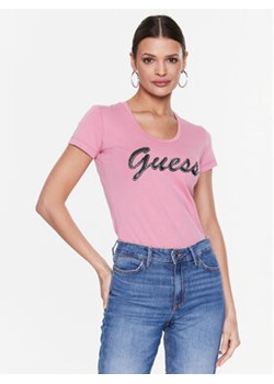 Guess T-Shirt Adriana W3RI50 J1314 Różowy Slim Fit ze sklepu MODIVO w kategorii Bluzki damskie - zdjęcie 168563280