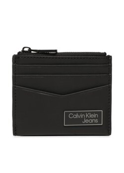 Calvin Klein Jeans Etui na karty kredytowe Logo Plaqueid Cardholder W/Zip K50K510130 Czarny ze sklepu MODIVO w kategorii Etui - zdjęcie 168564284